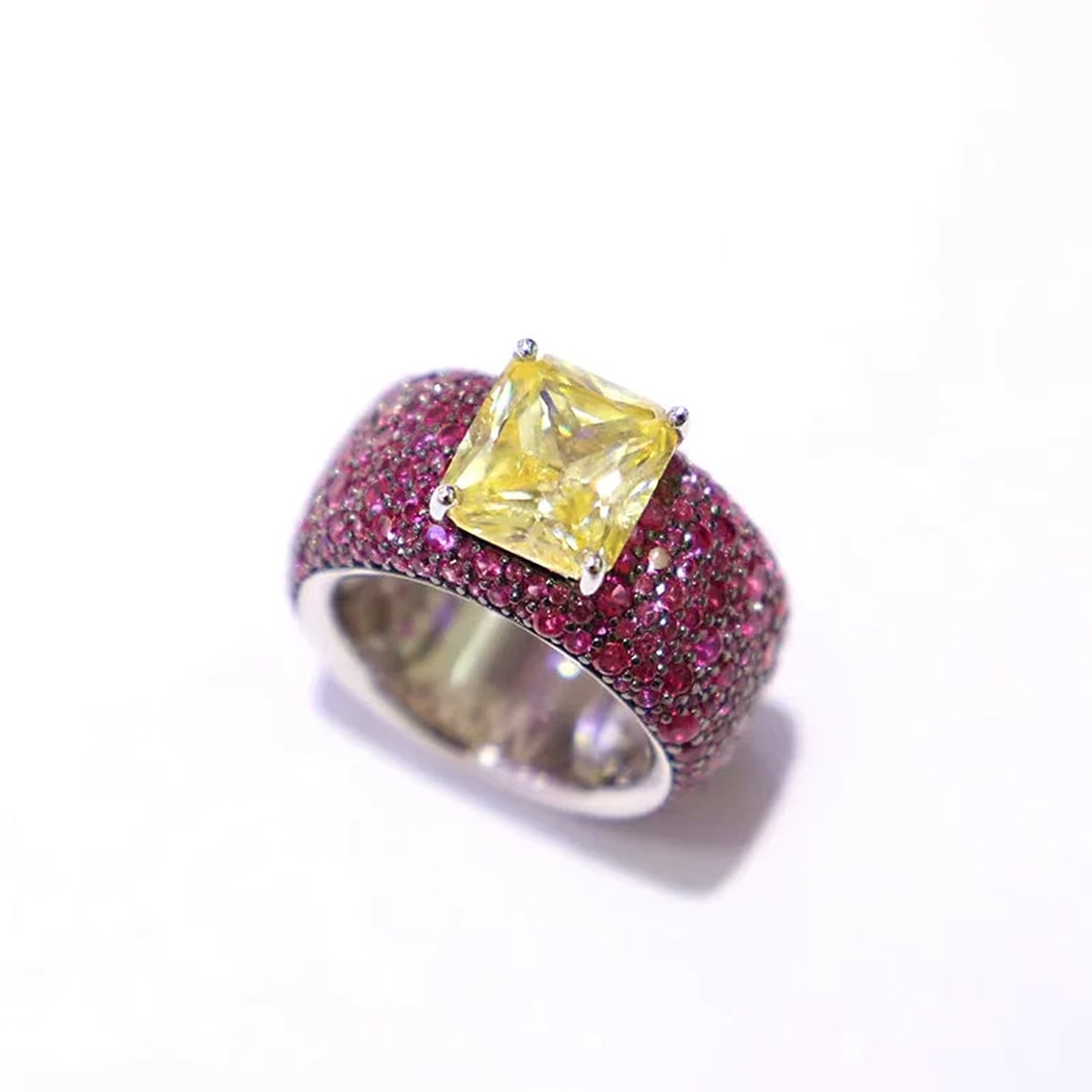 Exclusive Ring 925 Silver Yellow Gemstone Jewelry (1 of 3)