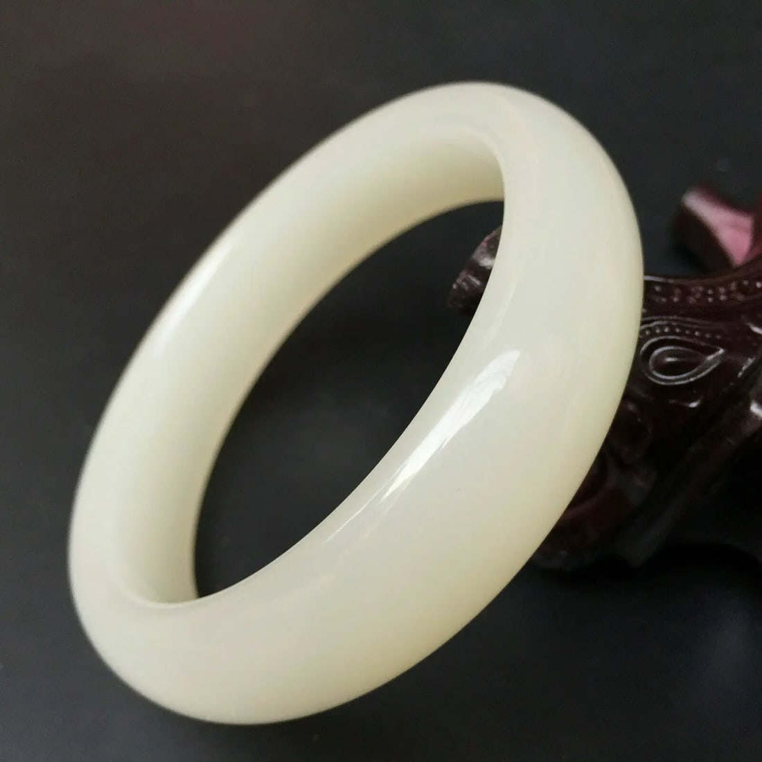 Rare Chinese Authentic Hetian White Jade Bracelet (1 of 3)