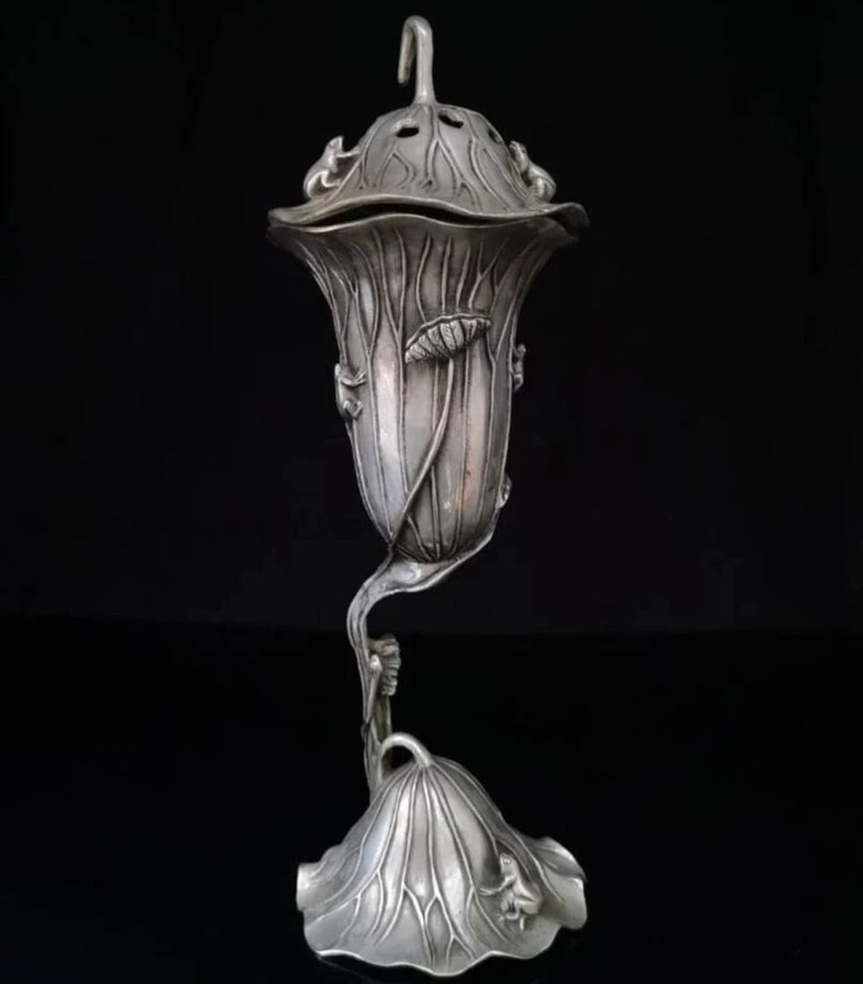 Lotus Vintage-Style Chinese Copper Incense Burner (1 of 5)