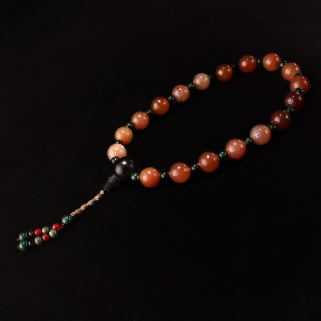 Vintage Tibetan Agate Buddha Beads Rosary Bracelet (1 of 5)