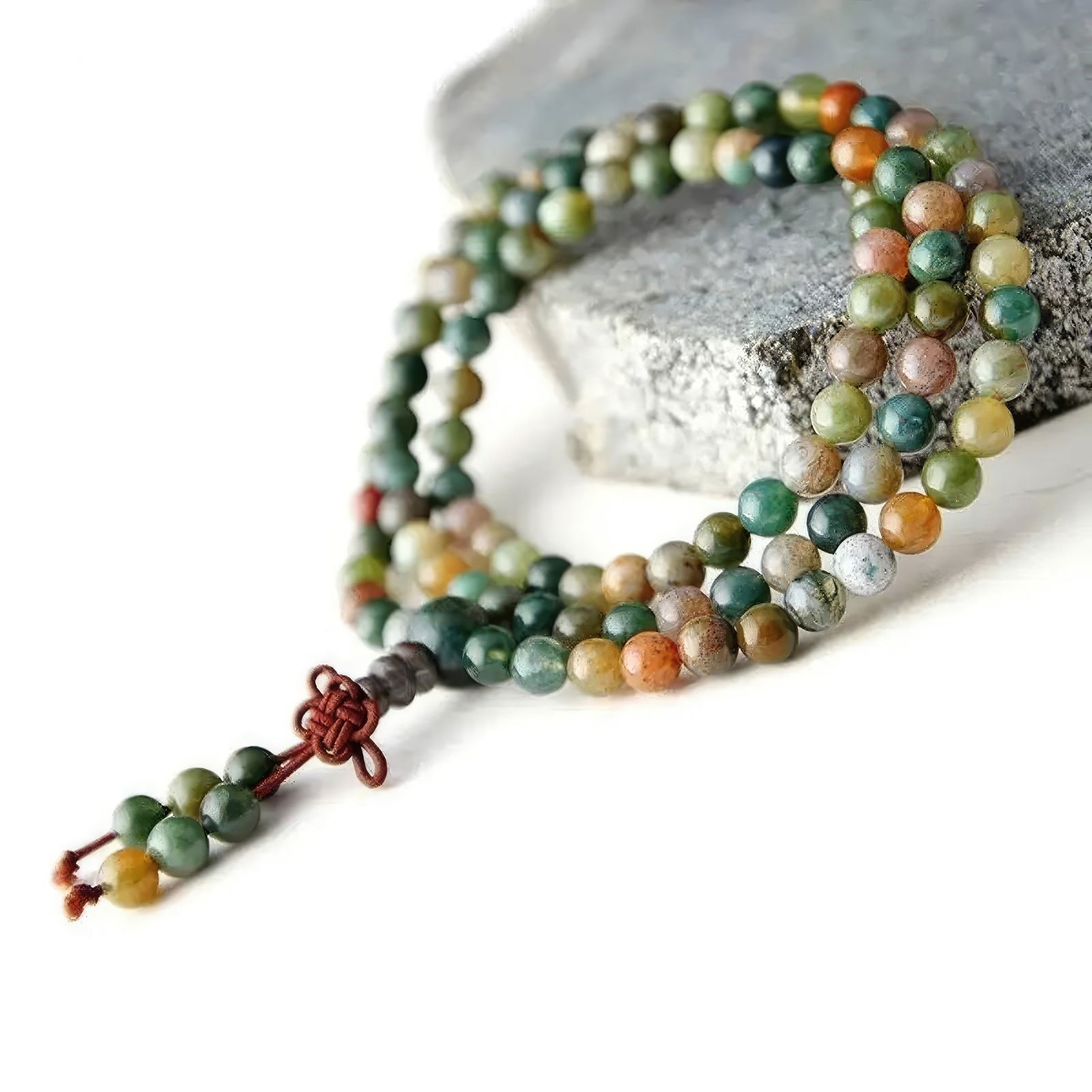 Tibetan Jewelry Rare Agate Beaded Prayer Bracelet (1 of 1)