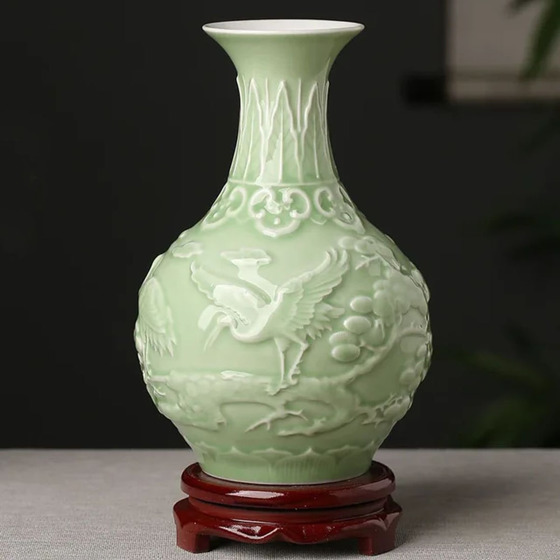 Vintage-Inspired Oriental Ceramic Bird Vase Decor (1 of 3)