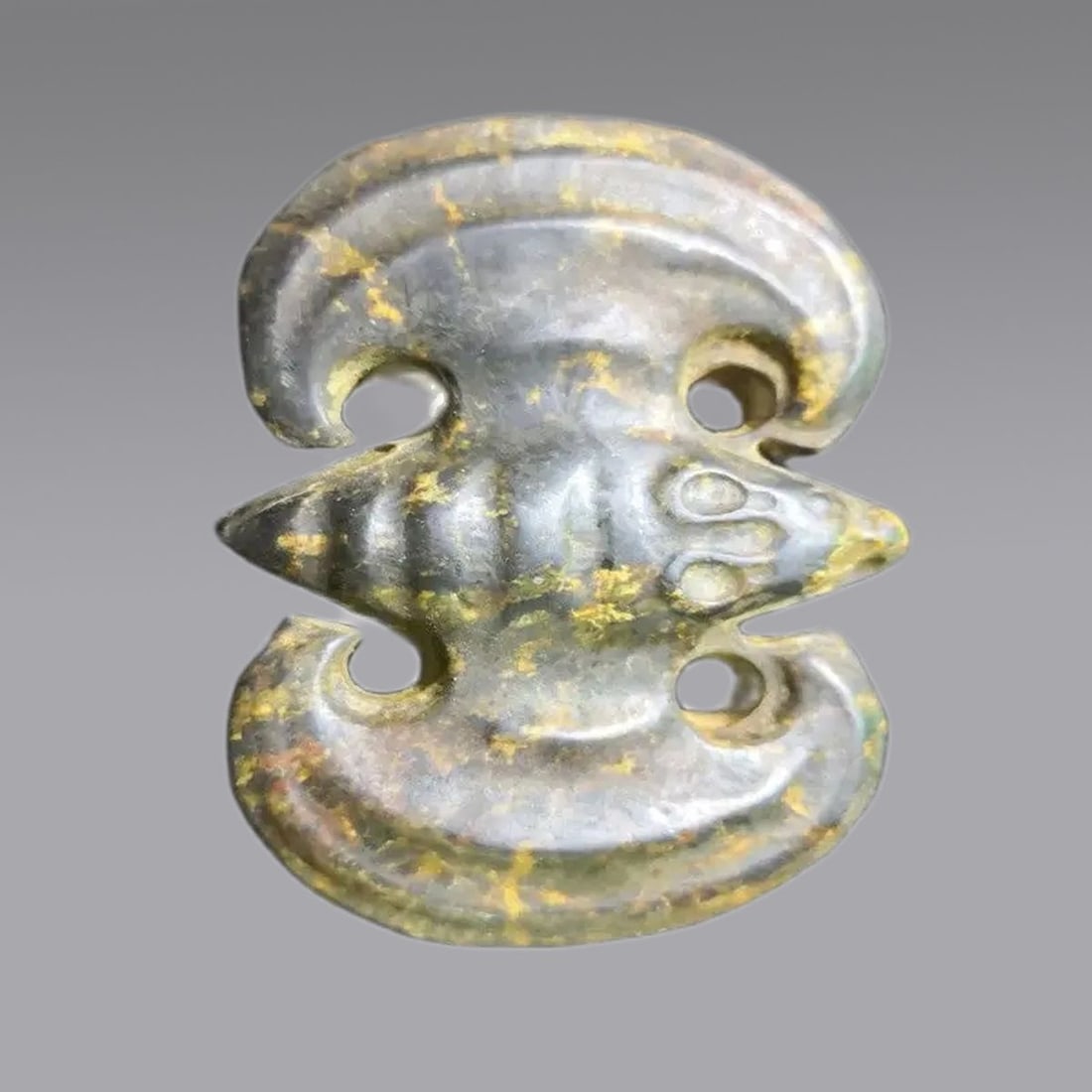 Oriental Rare Collectible Meteorite Carved Amulet (1 of 3)