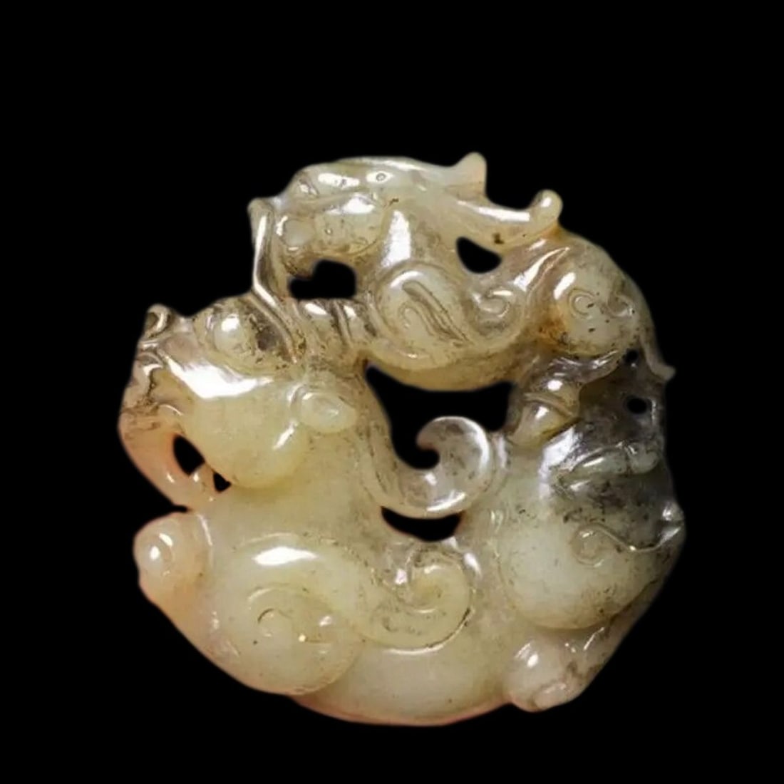 Vintage Style Hand-Carved Nephrite Chinese Pendant (1 of 2)