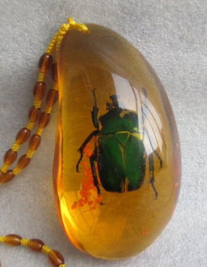 Unique Oriental Artificial Amber Pendant Figurine (1 of 3)