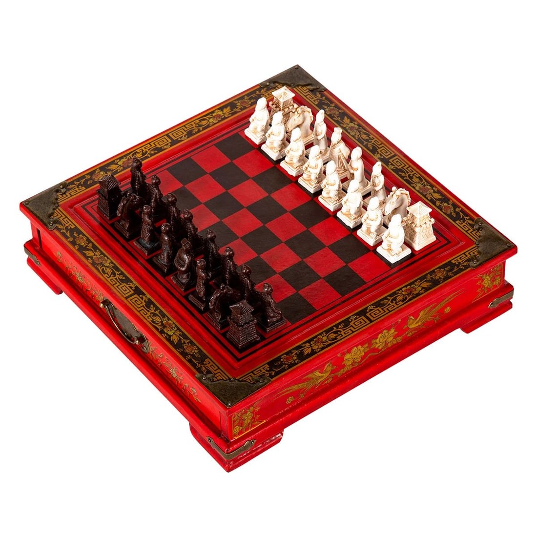 Retro-Style Chinese Motif Chess Game Wooden Board (1 of 5)