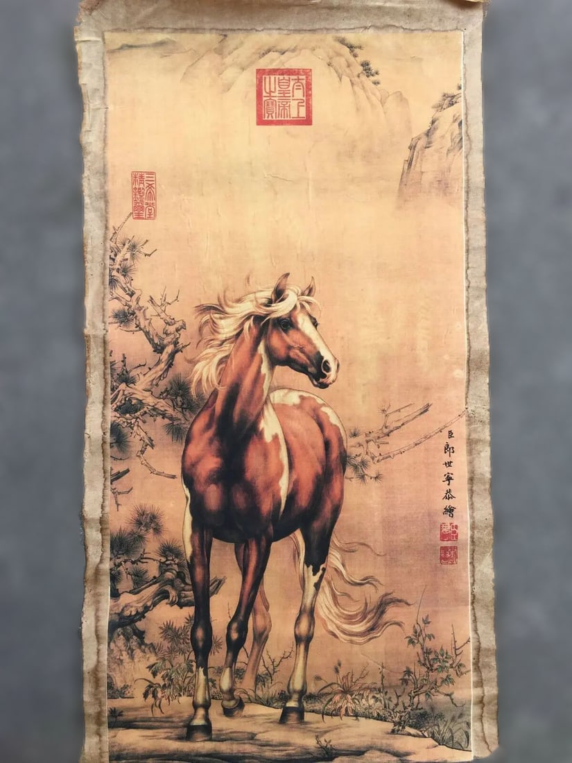 Retro Oriental Horse Motif Paper Drawing Painting (1 of 6)