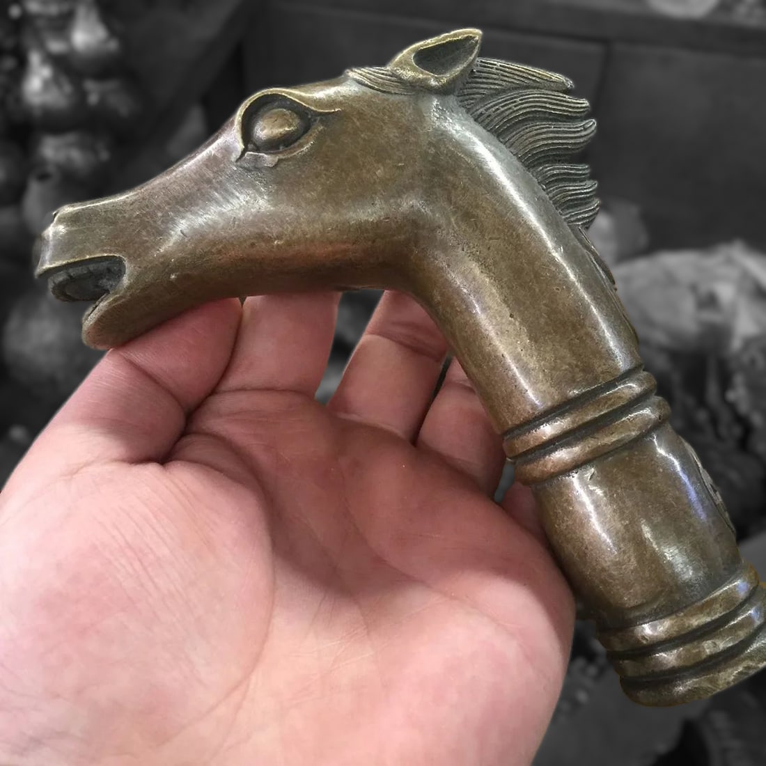Unique Asian Collectible Horse Animal Cane Head (1 of 2)