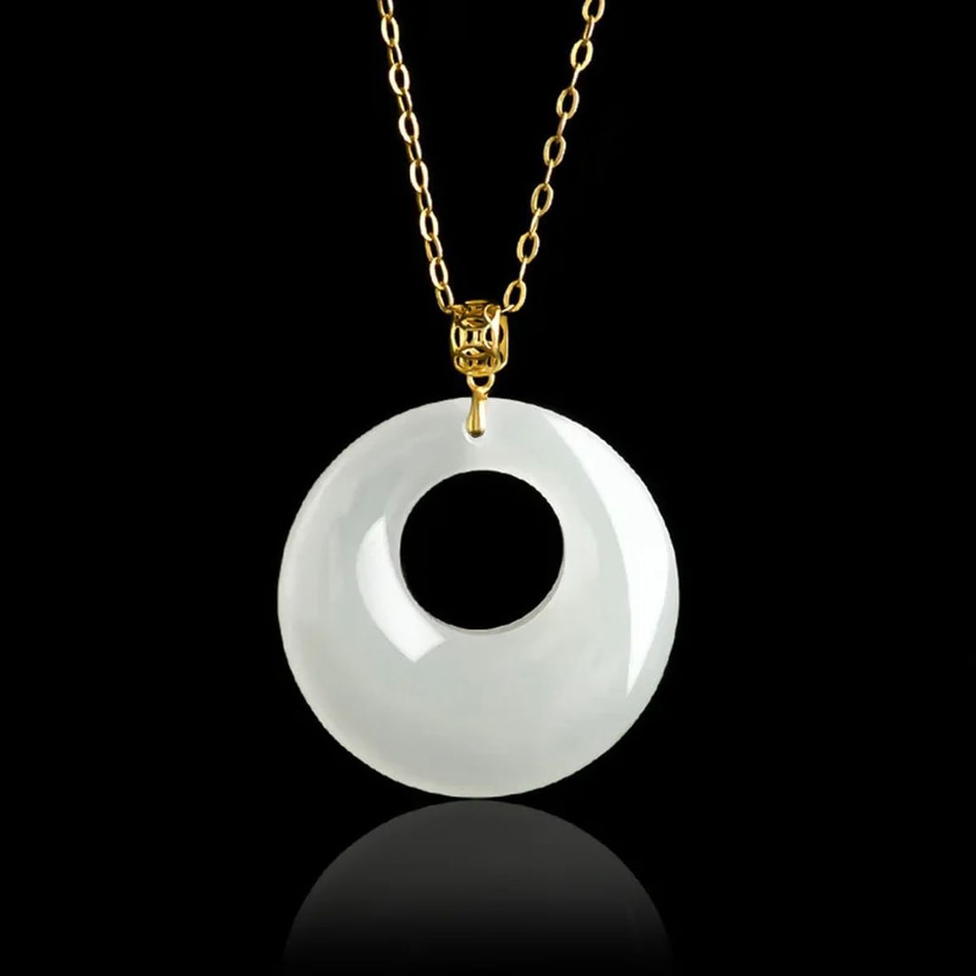 Luxury Oriental Gold Chain Jade Pendant Necklace (1 of 2)