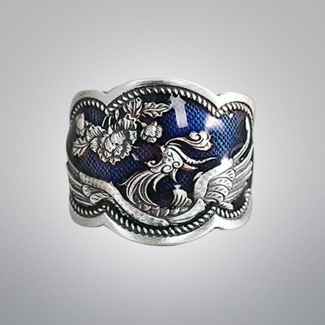 Vintage Silver Jewelery Phoenix Beast Motif Ring (1 of 4)