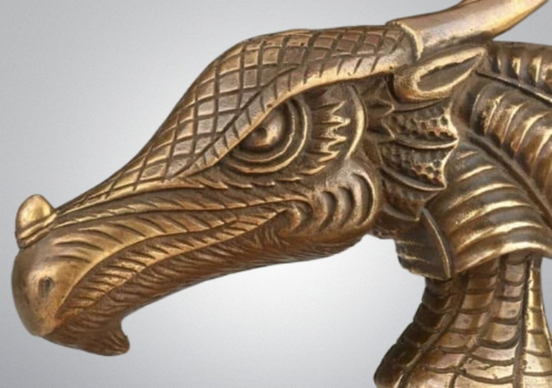 Bronze Beast Motif Retro-Style Oriental Cane Head (1 of 4)