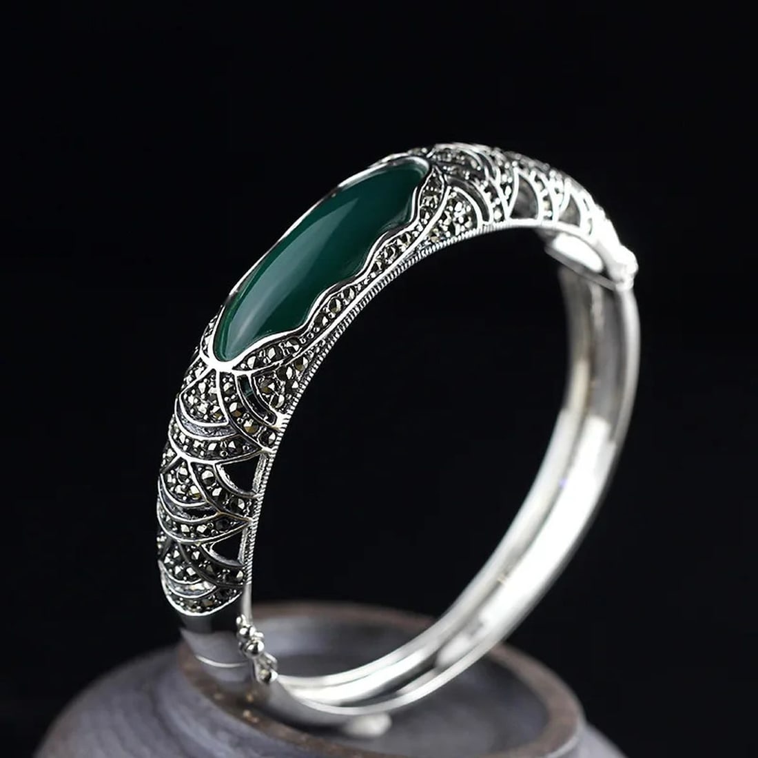 Elegant Sterling Silver Bracelet  Agate Jewelry (1 of 4)