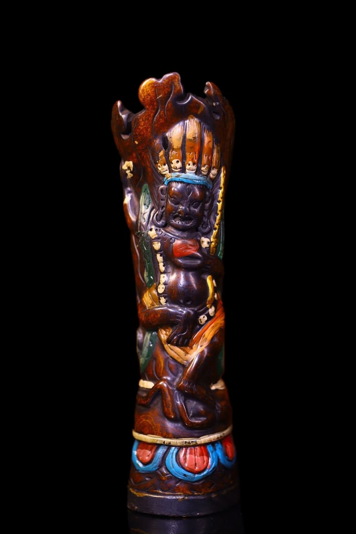 Chinese Collectible Buddha Cinnabar Jambhala Seal (1 of 5)