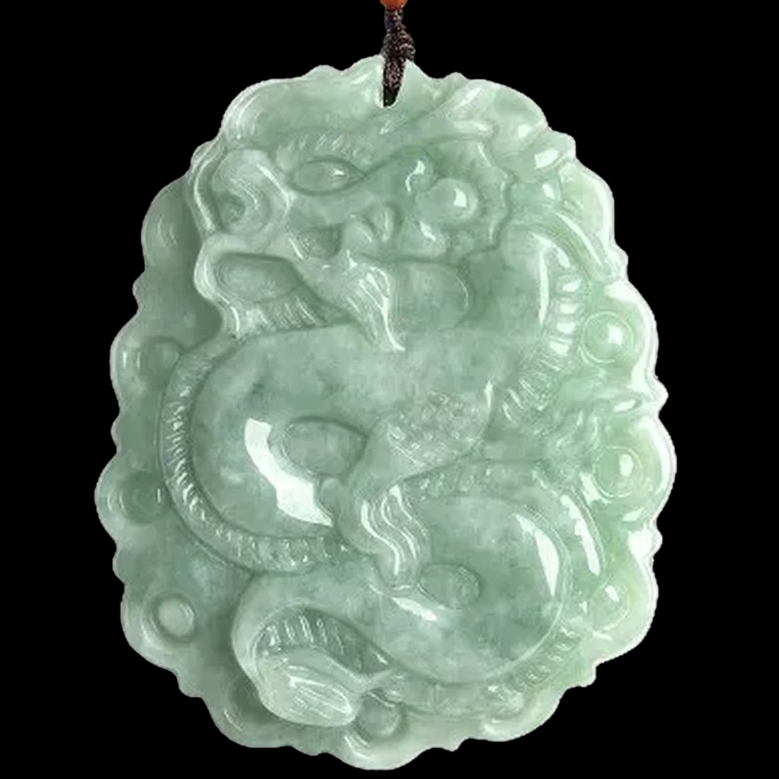 Gemstone Jadeite Dragon Amulet Pendant Necklace (1 of 3)