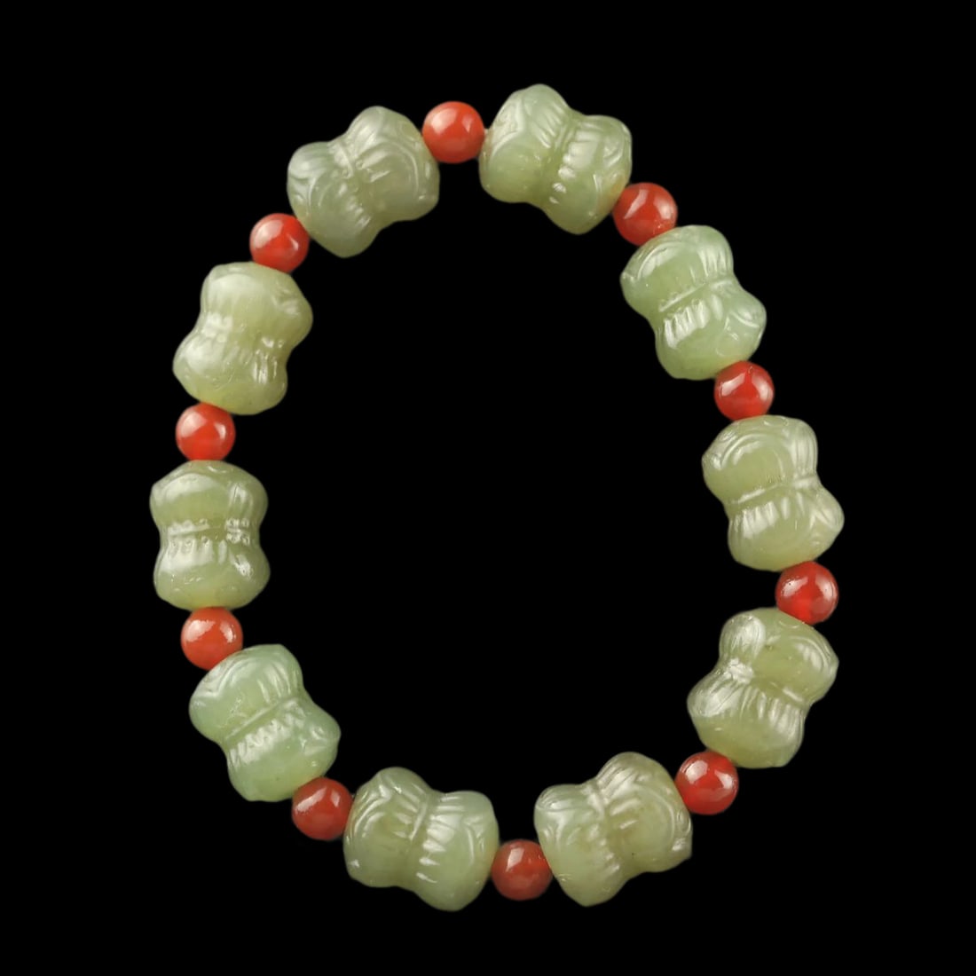 Jade Bracelet Intricate Butterfly Motif Carvings (1 of 2)