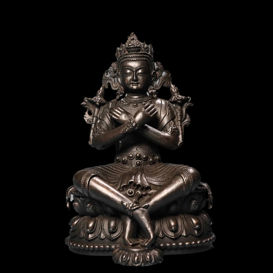 Vintage-Style Figurine Amitabha Bronze Statue (1 of 5)