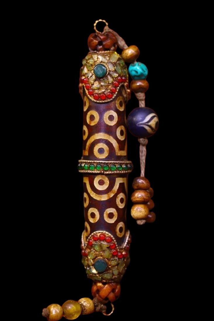 Gemstone Mosaic Amulet Chinese Buddhist Pendant (1 of 6)