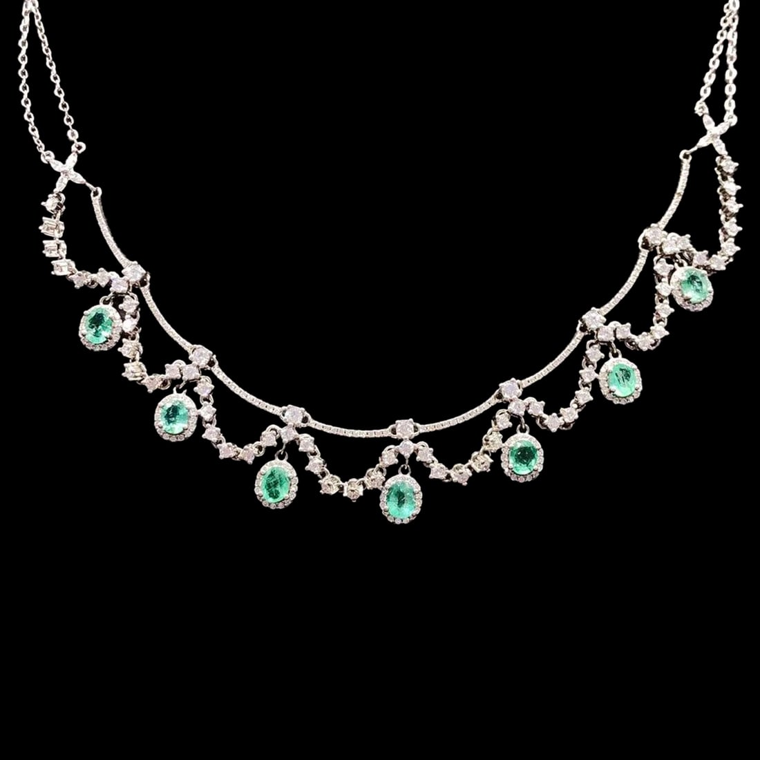 Jewelry Necklace S925 Silver Gemstone Emerald (1 of 3)