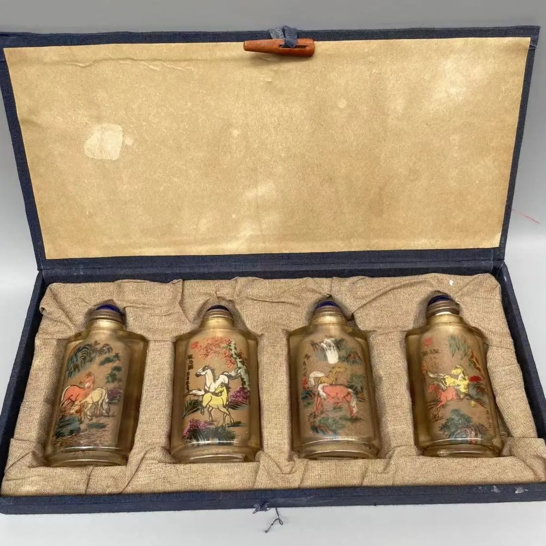 Old Chinese Qing Dynasty Equine Snuff Bottles Set (1 of 2)