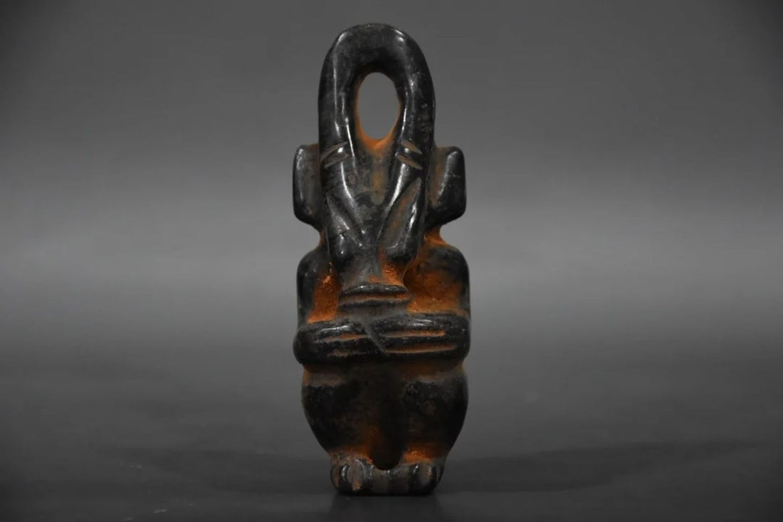 Chinese Vintage Magnetic Meteorite Iron Sun Deity (1 of 3)