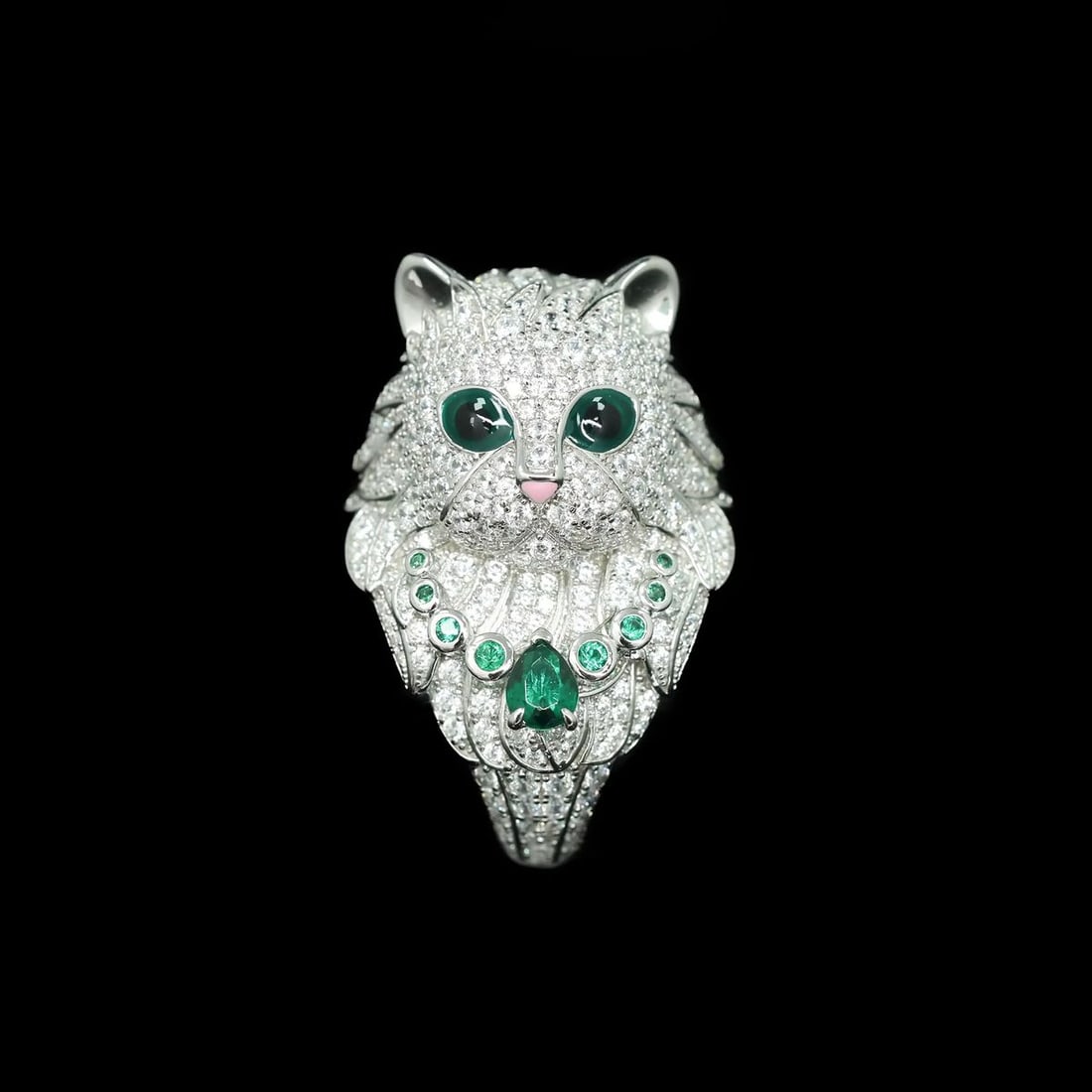 Pure 925 Silver Feline Design Cubic Zirconia Ring (1 of 5)