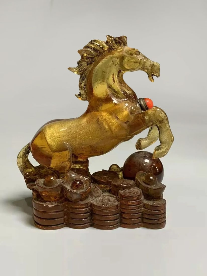 Oriental Vintage Hand-Carved Horse Snuff Bottle (1 of 5)