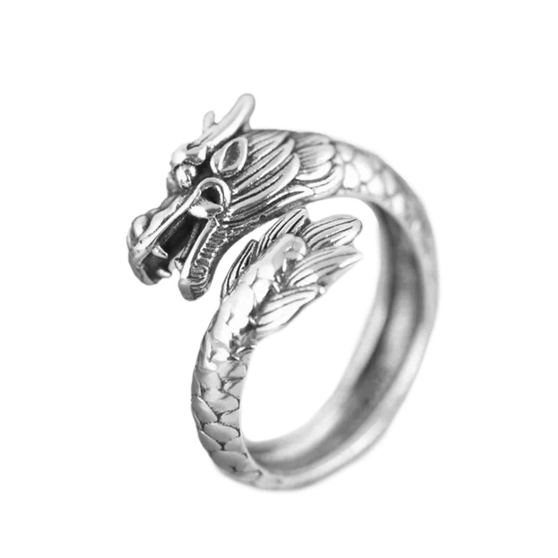 Ancient Ethnic Style 925 Silver Dragon Emblem Ring (1 of 5)