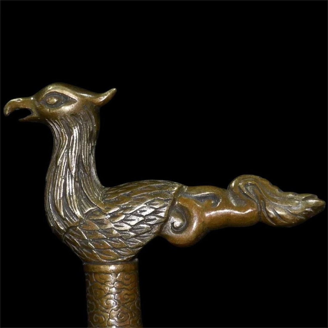 Vintage Brass Copper Phoenix Walking Stick Head (1 of 5)