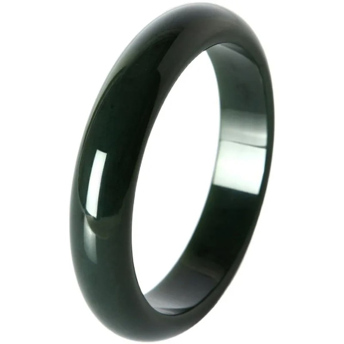 Forest-Green Color Gemstone Jade Bangle Bracelet (1 of 3)