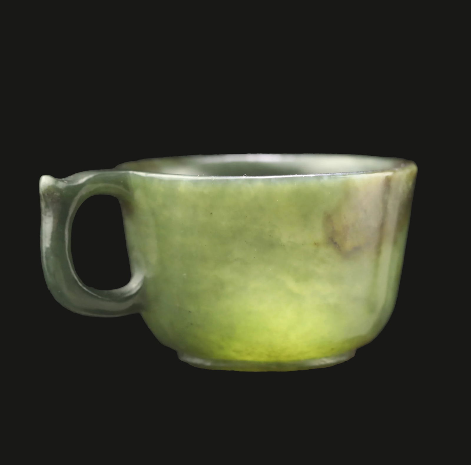 Antique-Style Hetian Greenish Jade Carved Cup (1 of 4)