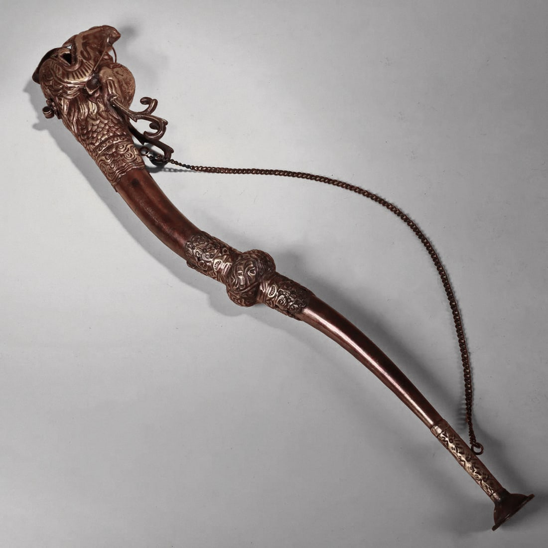 Collectible Copper Asian Horn Musical Instrument (1 of 6)