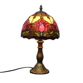 Tiffany Tulip Stained Glass Table Lamp Alloy Base (1 of 3)