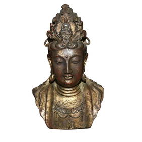 Bronze Plated Gold Avalokite?vara Motif Statue (1 of 4)