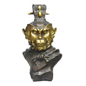 Vintage-Inspired Sun Wukong Motif Bust Sculpture (1 of 4)