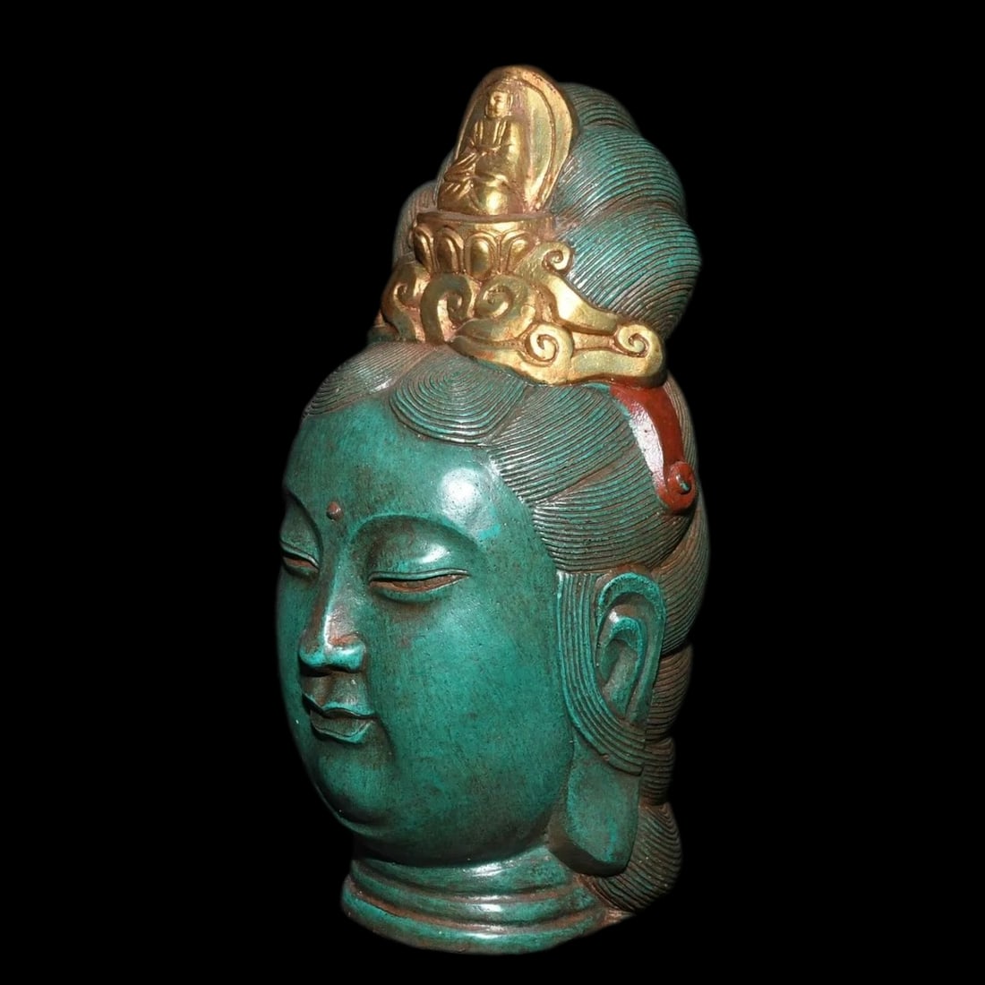 Asian Kwan-Yin Vintage Turquoise Statue Buddha (1 of 4)