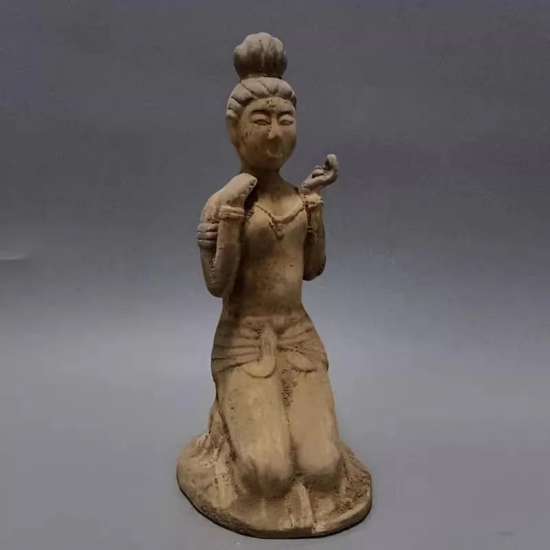 Vintage Ceramic Woman Statue Chinese Knees Girl (1 of 5)