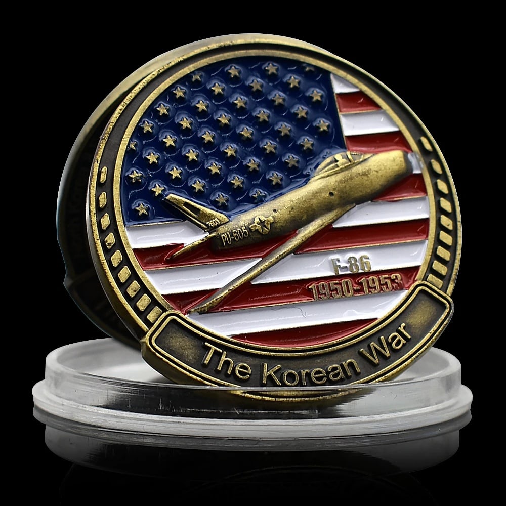 Numismatic Circular F-86 Jet American Flag Coin (1 of 6)