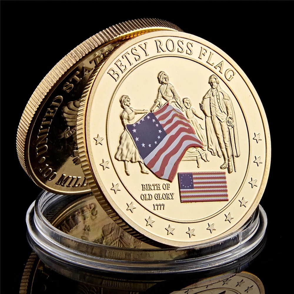 Rare Gilt Coin Honors History United States Flag (1 of 5)