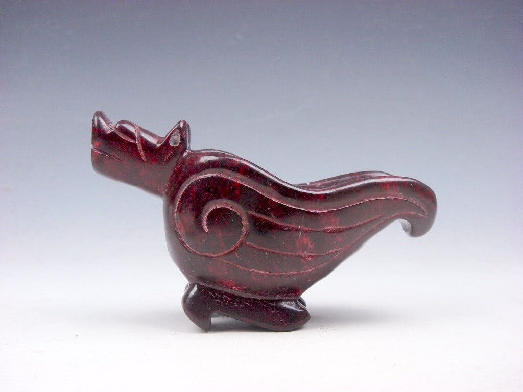 Vintage Chinese Sculpture Bowl Jade Dragon Cup: Size: Height 5 cm - Length 9 cm - Width 4 cm. Materials: Jade. Condition: Looks like vintage. This vintage-style Chinese sculpture is a small bowl carved from jade in the shape of a dragon's head. The