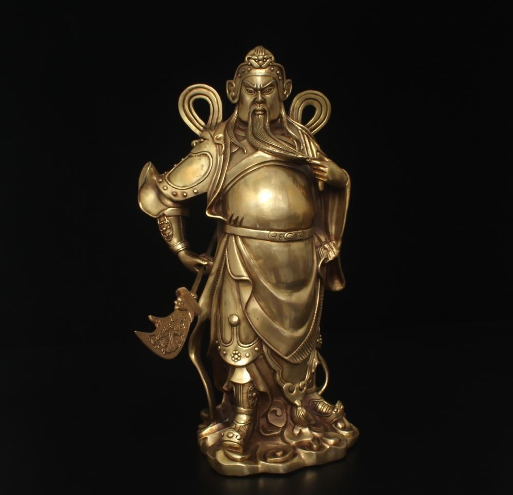 Vintage Chinese Statue Bronze Guan Gong God War (1 of 13)