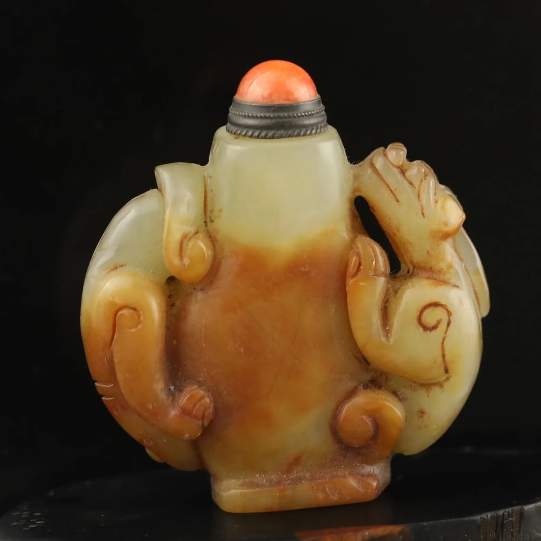 Hetian Jade Snuff Bottle Box Dragon Loong Design (1 of 6)