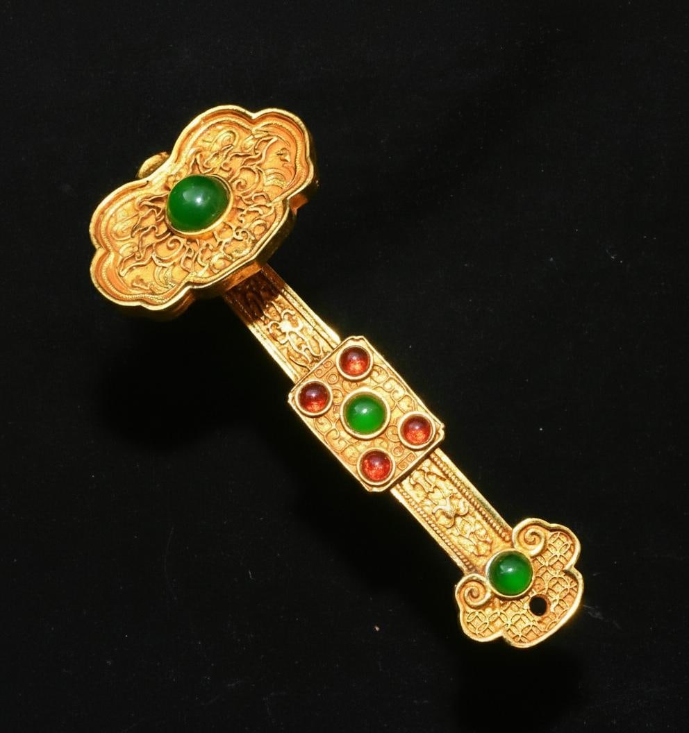 Antique Style Chinese Bronze Lucky Ruyi Scepter (1 of 6)