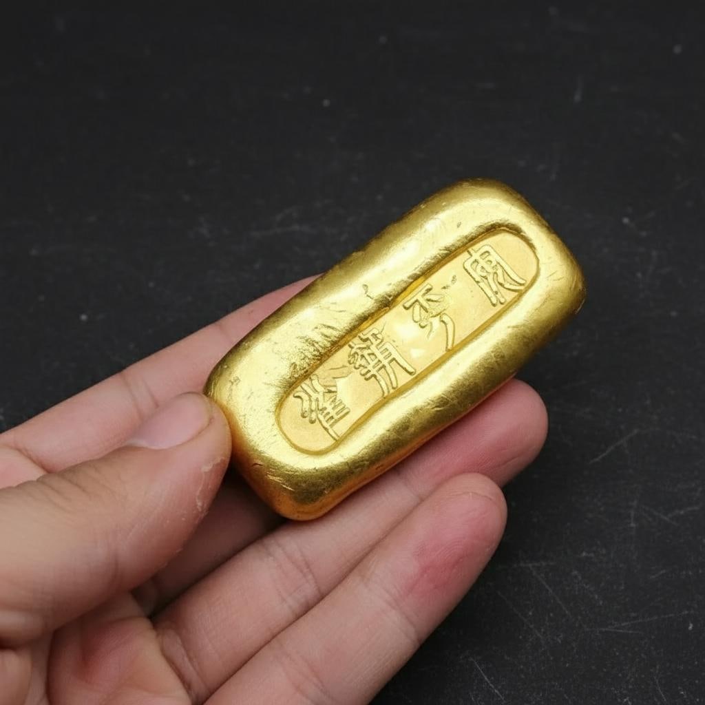 Chinese Gilt Copper Bar Engraved Hieroglyphs (1 of 6)