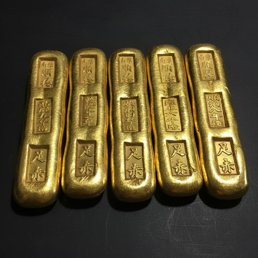 Classic Style Bronze Gilt 5 Bars Emperors Coins (1 of 5)