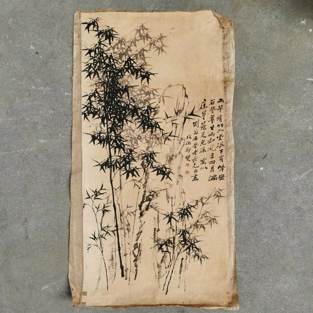 Zheng Banqiao Rice Paper Scroll Bamboo Painting (1 of 6)