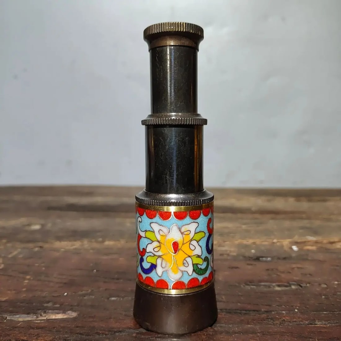 Retro Cloisonne Floral Motif Telescope Monocular (1 of 6)