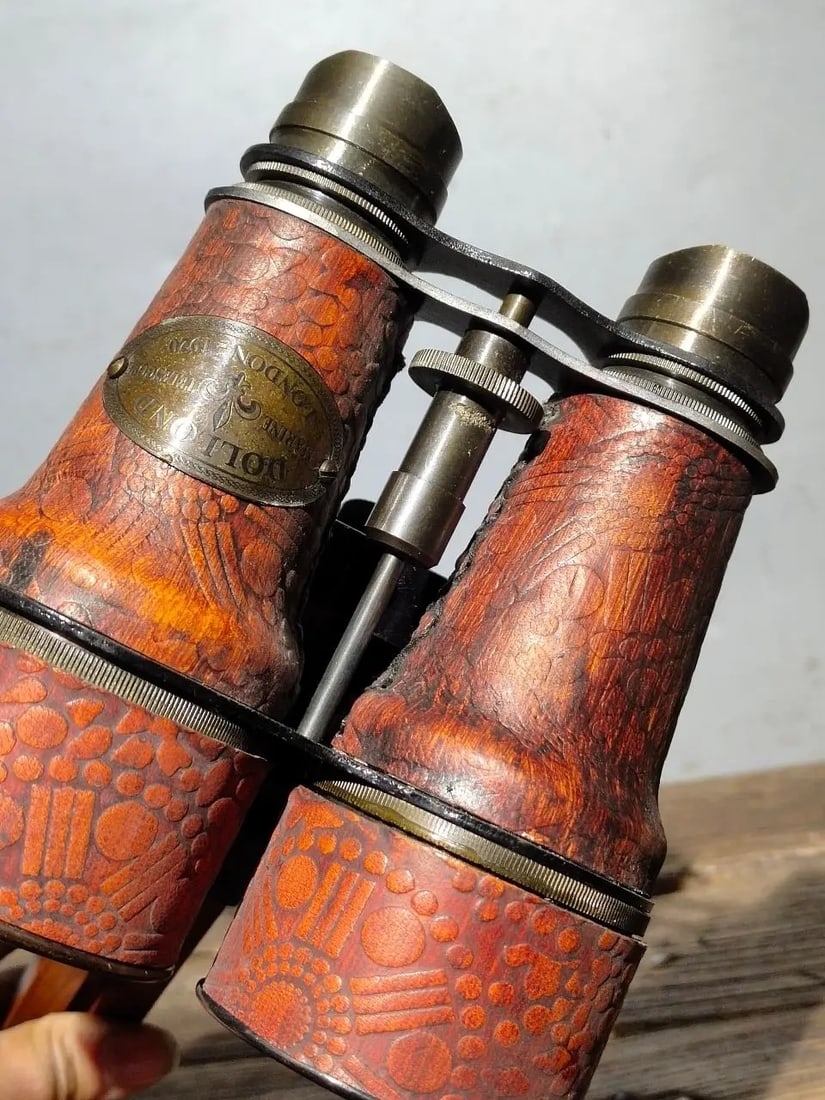 Binocular Bronze Telescope Vintage Tripod Base - 4