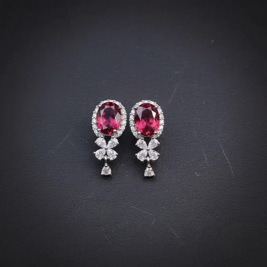 Red Garnet Oval Halo Drop Earrings Silver 925: Size: Stone size 8 x 6 mm. Weight 10 g. Materials: S925 sterling silver, garnet, zircon. Condition: New. This pair of earrings is crafted from S925 sterling silver and showcases oval-cut red garnet