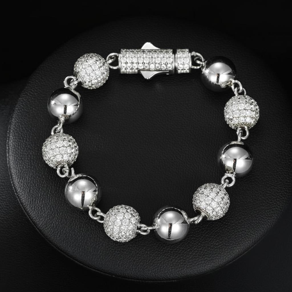 Moissanite Beaded Bracelet 925 Sterling Silver (1 of 3)