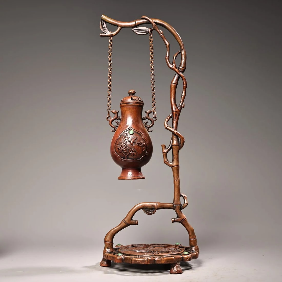 Vintage Hanging Censer Bamboo Magpie Plum Decor (1 of 6)